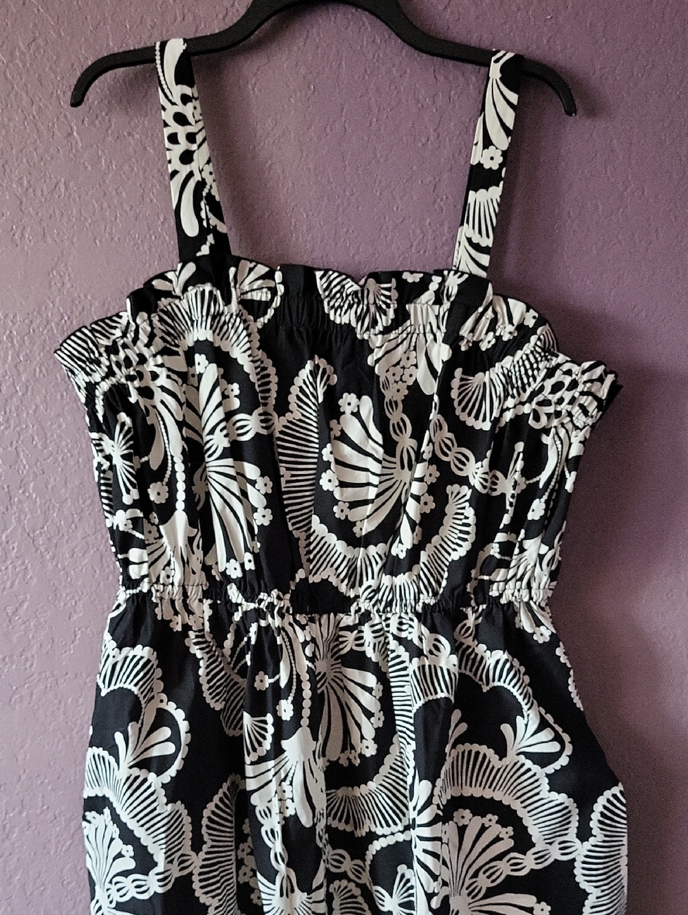 Banana Republic Black and White Floral Midi Dress - Picture 2 of 12